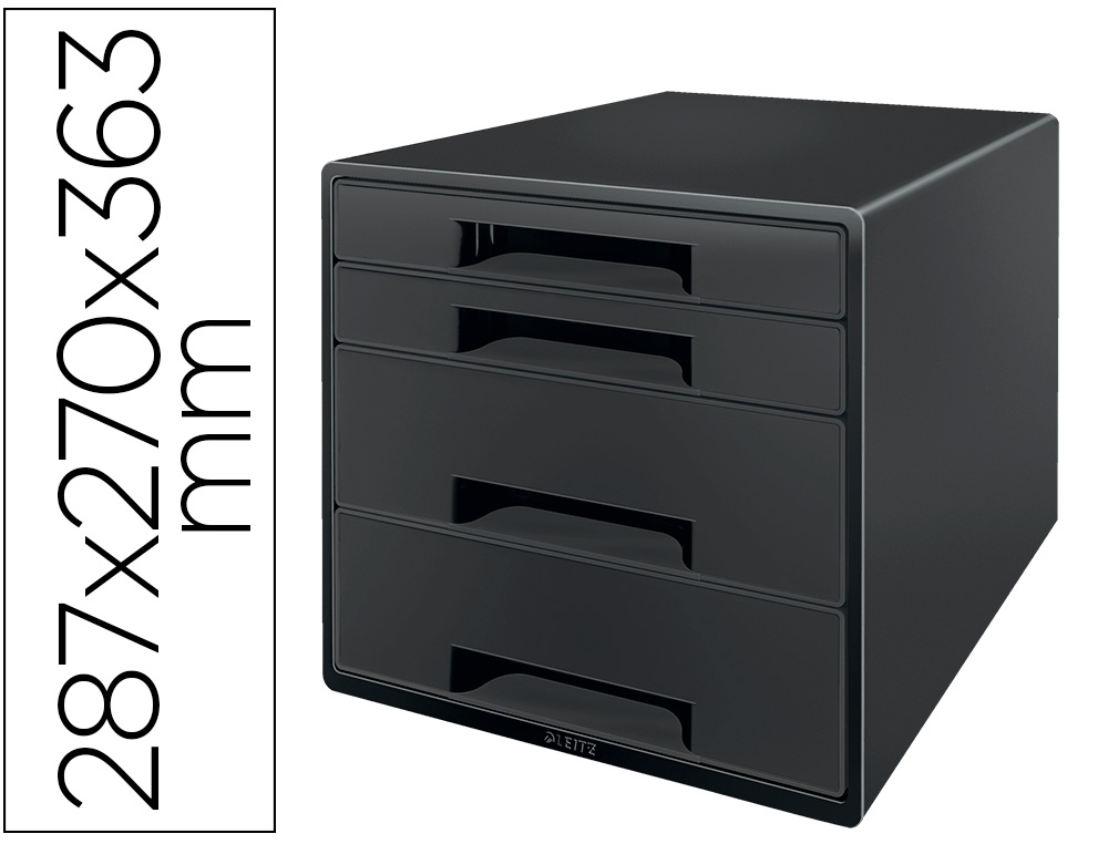 FICHERO CAJONES DE SOBREMESA LEITZ RECYCLE 4 CAJONES COLOR NEGRO 287X270X363 MM