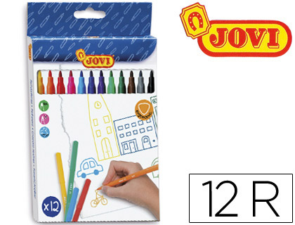 ROTULADOR JOVI SLIM CAJA DE 12 COLORES SURTIDOS