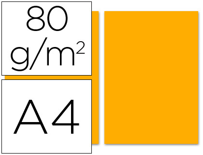 PAPEL COLOR LIDERPAPEL A4 80G/M2 NARANJA PAQUETE DE 100
