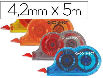 CORRECTOR Q-CONNECT CINTA MINI BLANCO 4,2 MM X 5 M BOMBONERA DE 28 UNIDADES