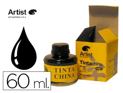 TINTA CHINA ARTIST NEGRA FRASCO DE 60 ML