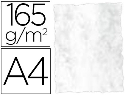 PAPEL COLOR LIDERPAPEL PERGAMINO CON BORDES A4 165G/M2 GRIS PACK DE 25 HOJAS