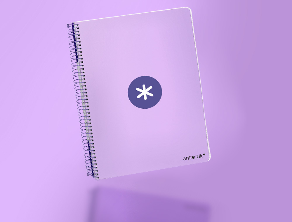CUADERNO ESPIRAL LIDERPAPEL A5 ANTARTIK TAPA DURA 80H 100 GR CUADRO 5MM COLOR LAVANDA