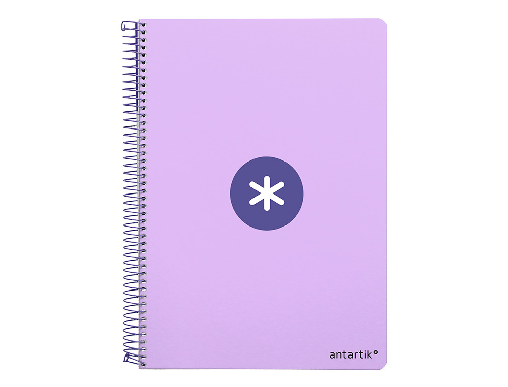 CUADERNO ESPIRAL LIDERPAPEL A5 ANTARTIK TAPA DURA 80H 100 GR CUADRO 5MM COLOR LAVANDA