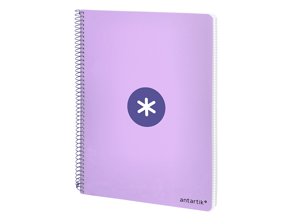 CUADERNO ESPIRAL LIDERPAPEL A5 ANTARTIK TAPA DURA 80H 100 GR CUADRO 5MM COLOR LAVANDA