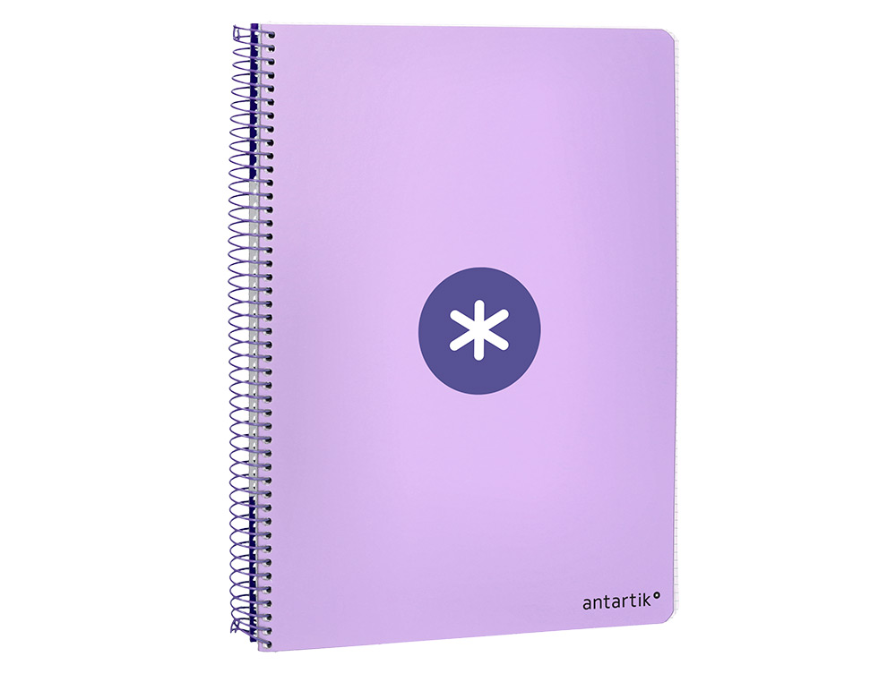 CUADERNO ESPIRAL LIDERPAPEL A5 ANTARTIK TAPA DURA 80H 100 GR CUADRO 5MM COLOR LAVANDA