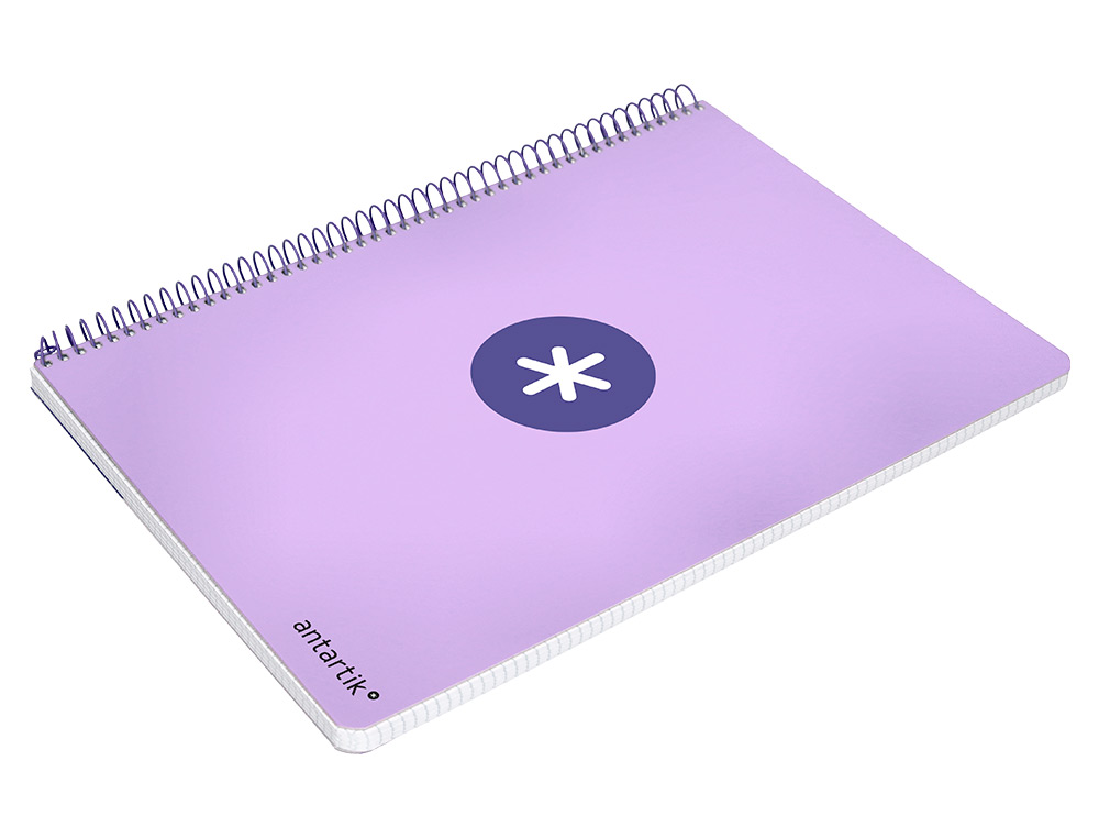 CUADERNO ESPIRAL LIDERPAPEL A5 ANTARTIK TAPA DURA 80H 100 GR CUADRO 5MM COLOR LAVANDA