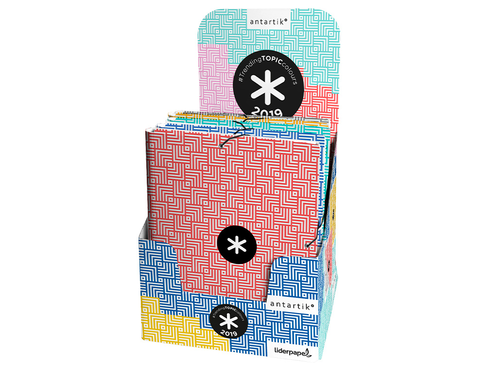 CARPETA LIDERPAPEL ANTARTIK GOMAS A4 3 SOLAPAS CARTON FORRADO TRENDING COLORES SURTIDOS