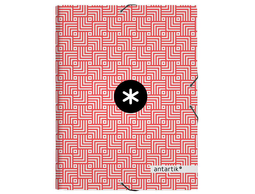 CARPETA LIDERPAPEL ANTARTIK GOMAS A4 3 SOLAPAS CARTON FORRADO TRENDING COLORES SURTIDOS