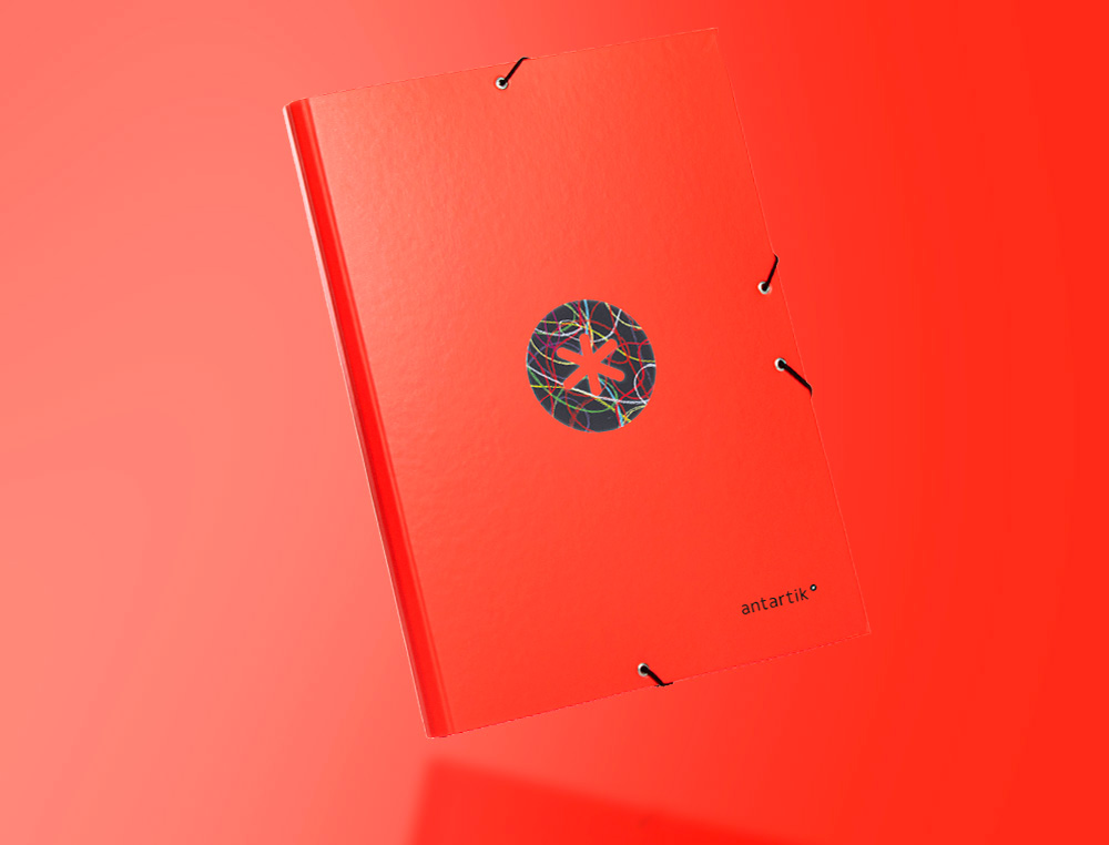 CARPETA LIDERPAPEL ANTARTIK GOMAS A4 3 SOLAPAS CARTON FORRADO TRENDING COLOR ROJO