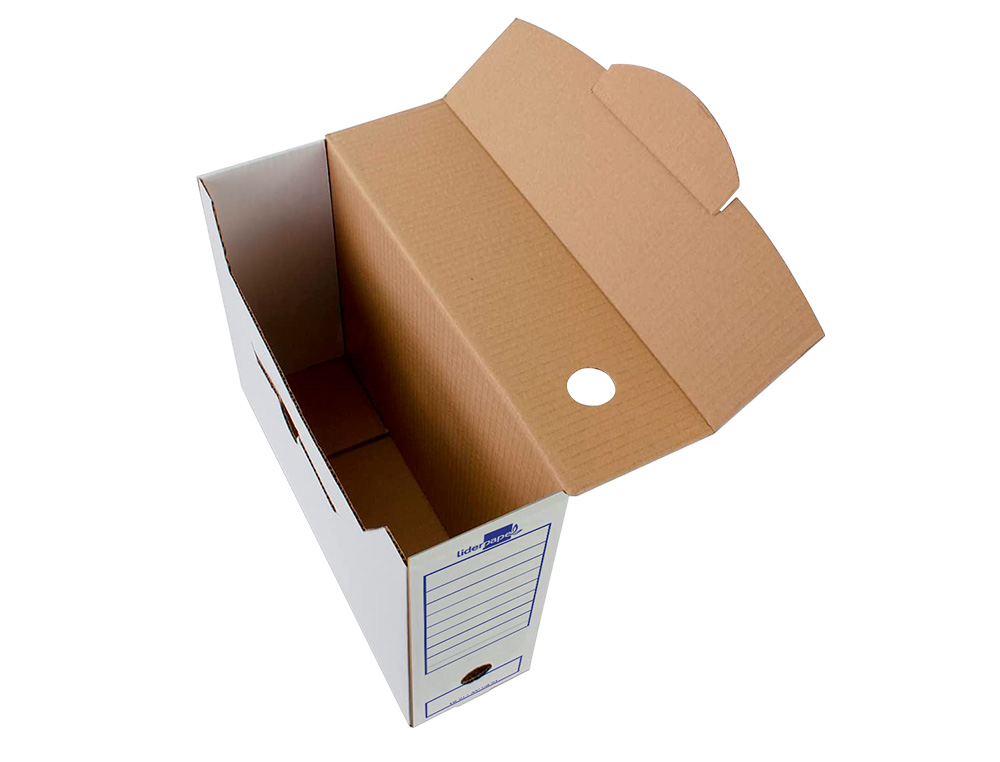 CAJA ARCHIVO DEFINITIVO LIDERPAPEL ECOUSE CARTON 100% RECICLADO 104 FOLIO 365X251X100MM 325G/M2