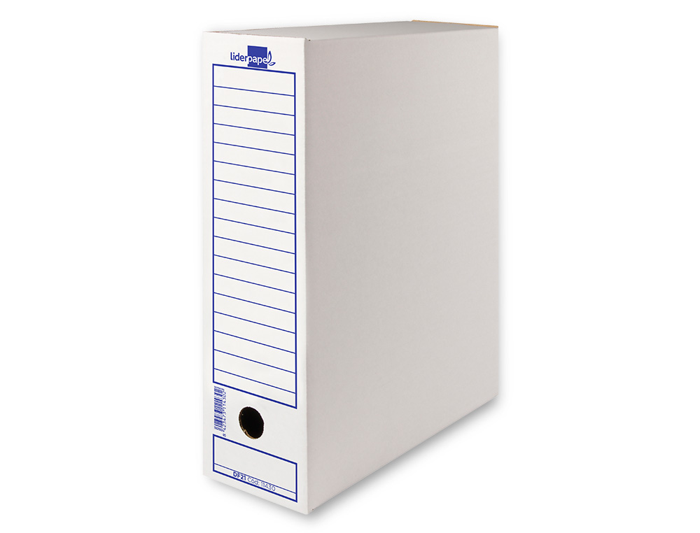CAJA ARCHIVO DEFINITIVO LIDERPAPEL ECOUSE CARTON 100% RECICLADO 104 FOLIO 365X251X100MM 325G/M2