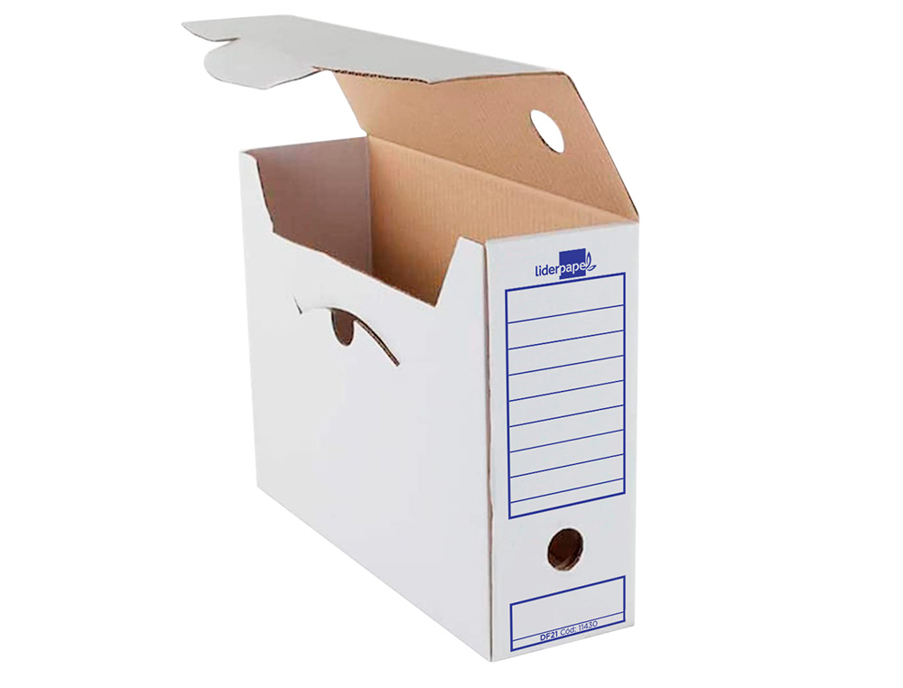 CAJA ARCHIVO DEFINITIVO LIDERPAPEL ECOUSE CARTON 100% RECICLADO 104 FOLIO 365X251X100MM 325G/M2