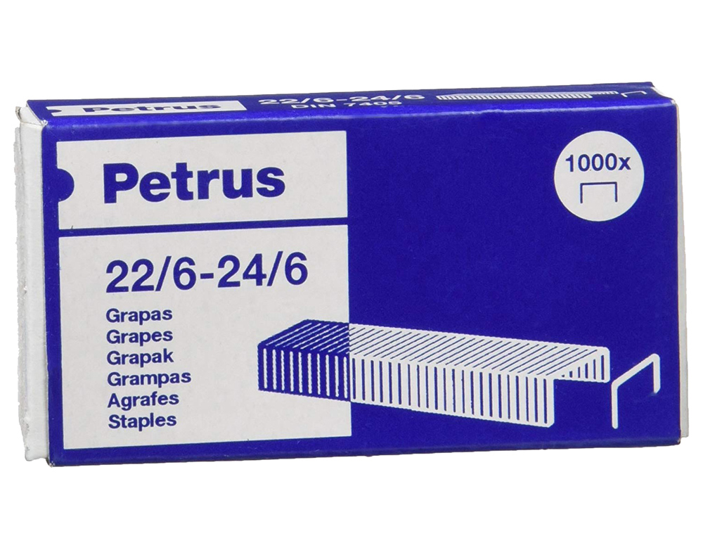 GRAPAS PETRUS N 22/6 GALVANIZADA CAJA DE 1000 UNIDADES