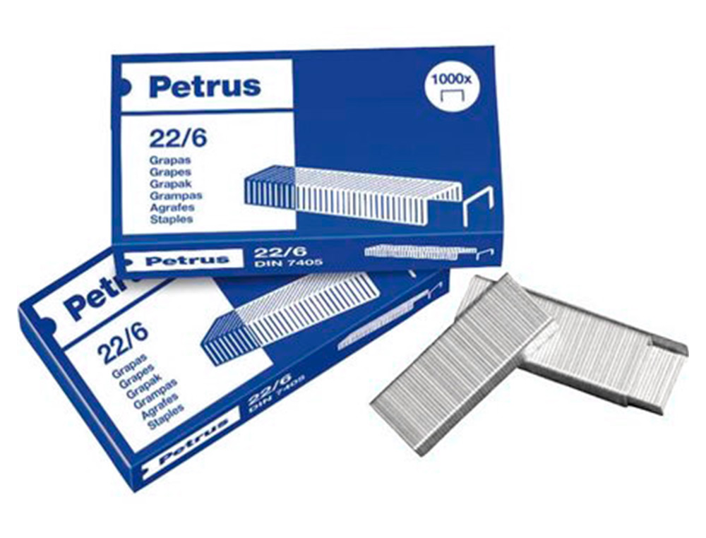 GRAPAS PETRUS N 22/6 GALVANIZADA CAJA DE 1000 UNIDADES