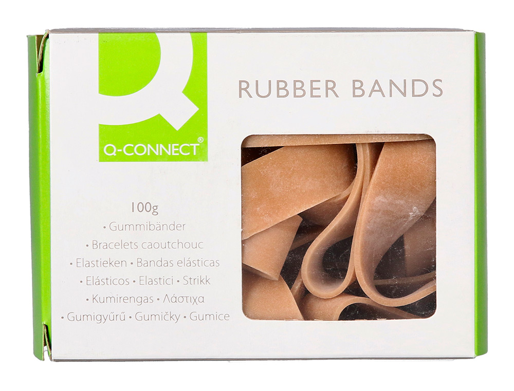 BANDAS ELASTICAS Q-CONNECT 100 GR 150X10 MM NUMERO 15