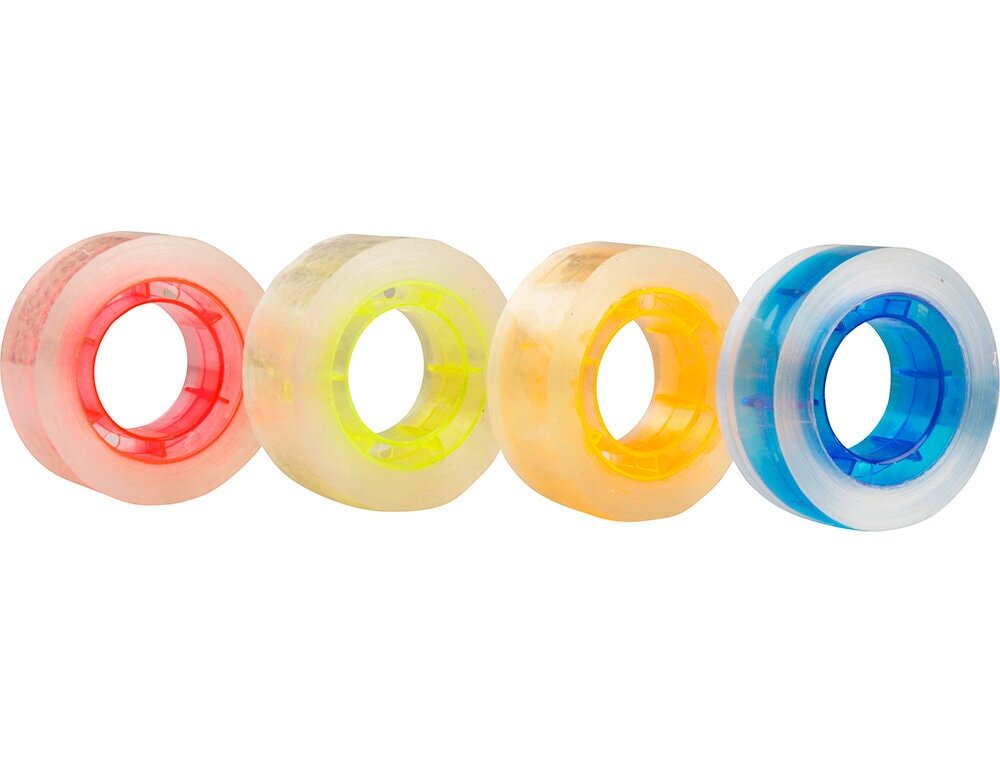 CINTA ADHESIVA Q-CONNECT CON MANDRIL DE COLOR 25 MT X 18 MM PACK DE 4 COLORES