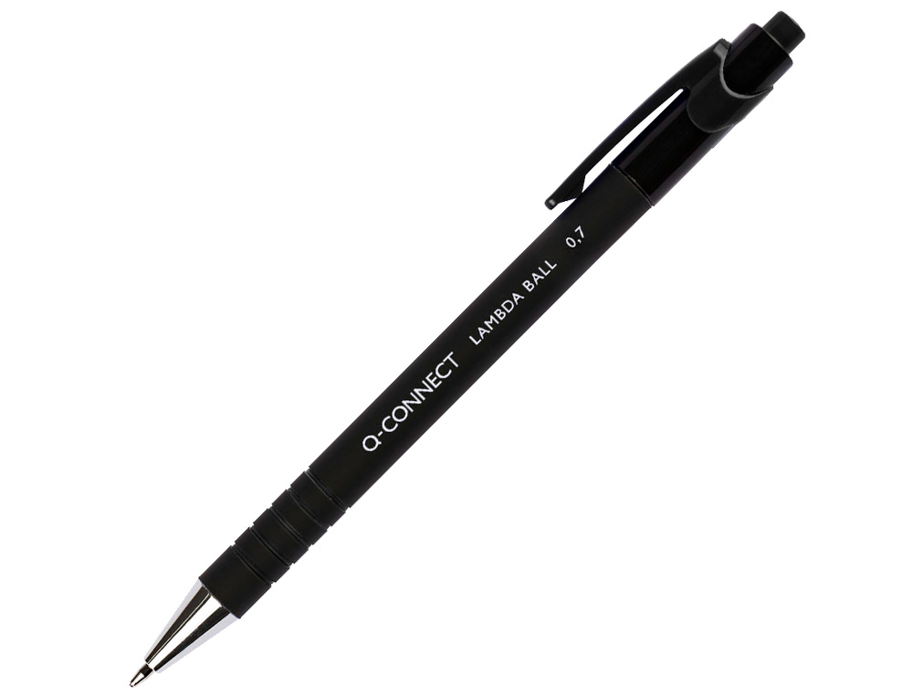 BOLIGRAFO Q-CONNECT RETRACTIL CON GRIP 0,7 MM COLOR NEGRO