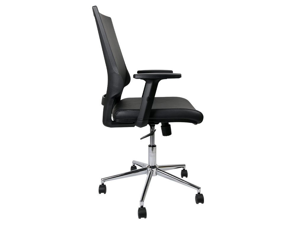 SILLA GIRATORIA Q-CONNECT RESPALDO MEDIO DE SIMILPIEL REGULABLE EN ALTURA 980+100X630X625 MM COLOR