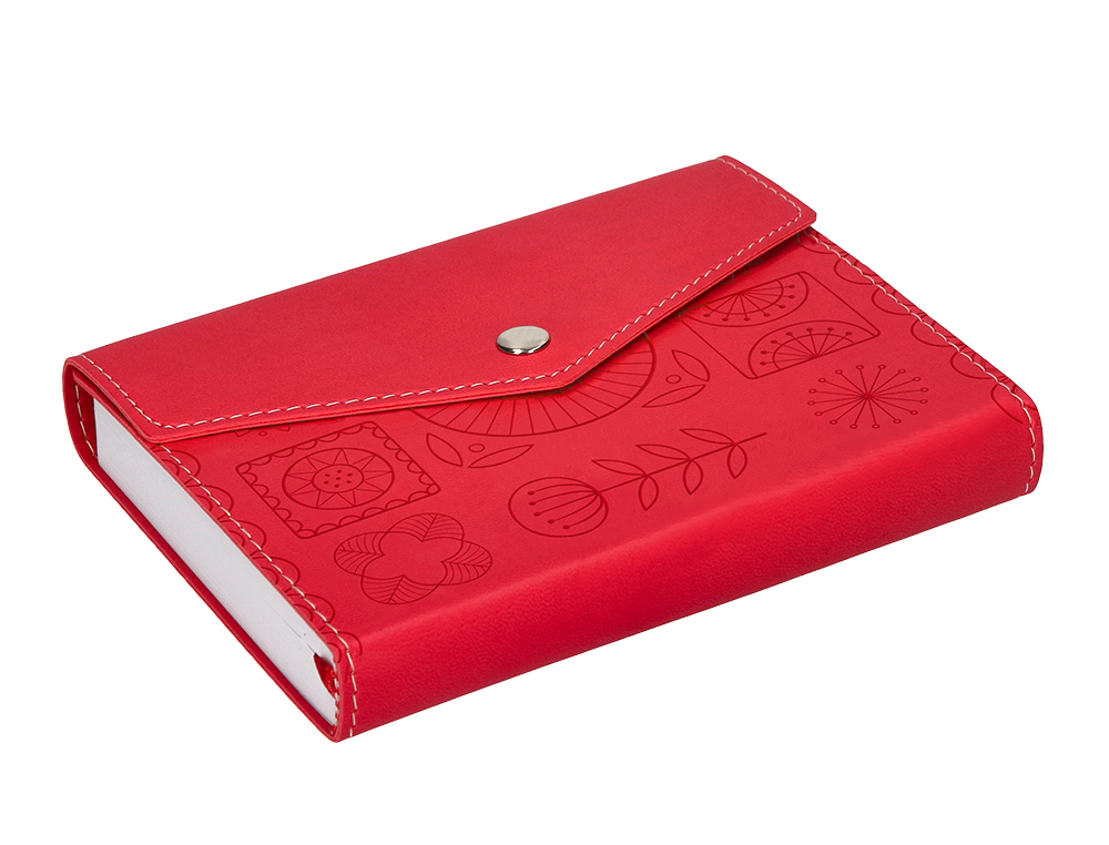 AGENDA ENCUADERNADA LIDERPAPEL THERASIA MINI 2024 DIA PAGINA COLOR ROJO PAPEL 70 GR