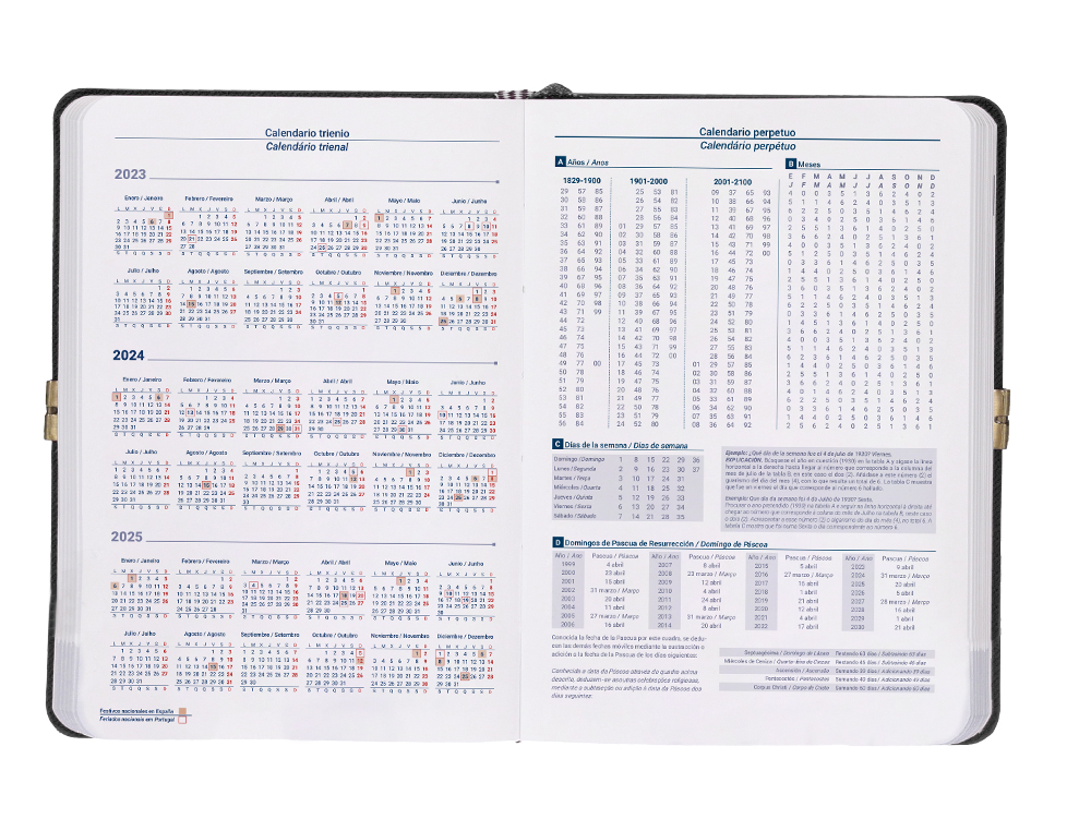 AGENDA ENCUADERNADA LIDERPAPEL EGINA A5 2024 DIA PAGINA COLOR NEGRO PAPEL 70 GR