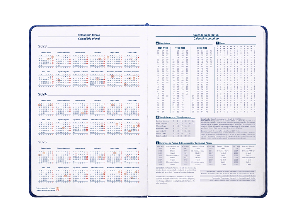 AGENDA ENCUADERNADA LIDERPAPEL KILKIS 15X21 CM 2024 DIA PAGINA COLOR AZUL PAPEL 70 GR