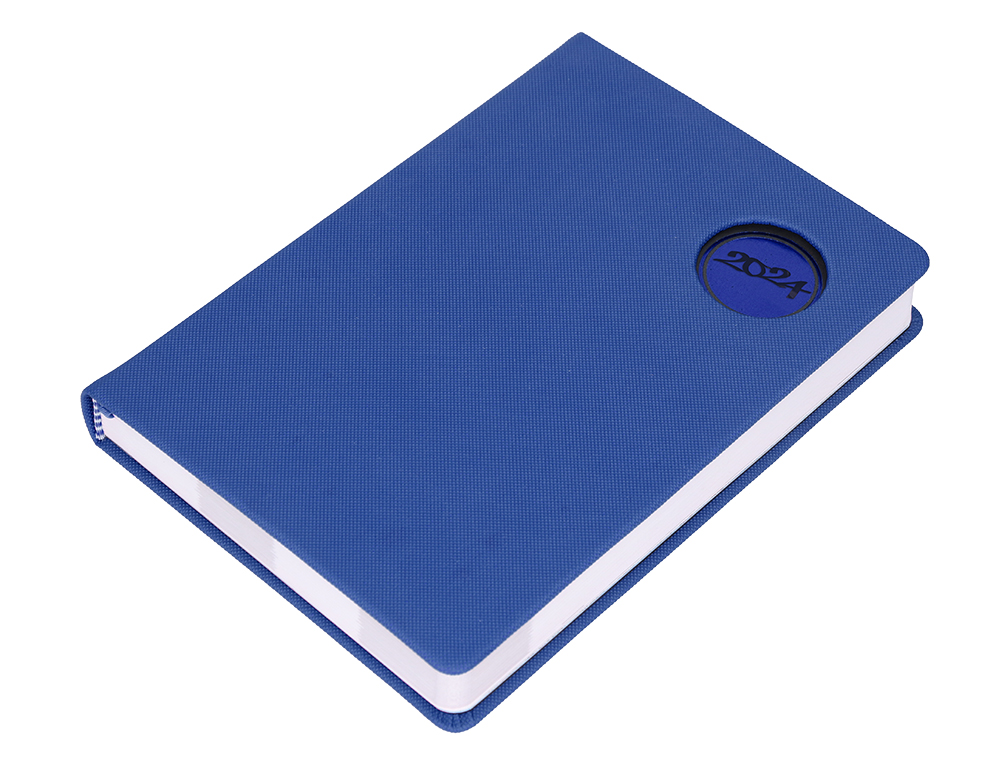 AGENDA ENCUADERNADA LIDERPAPEL KILKIS 15X21 CM 2024 DIA PAGINA COLOR AZUL PAPEL 70 GR