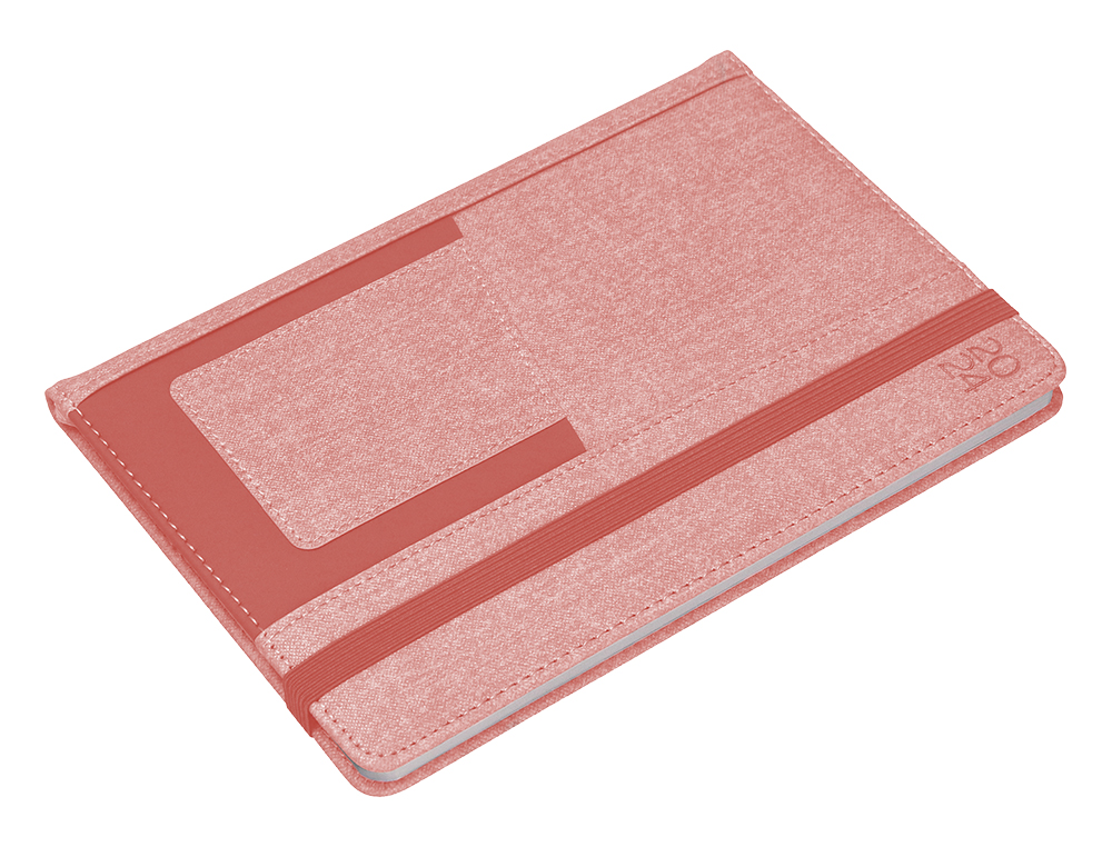 AGENDA ENCUADERNADA LIDERPAPEL SARIA A5 2024 SEMANA VISTA COLOR ROSA PAPEL 70 GR