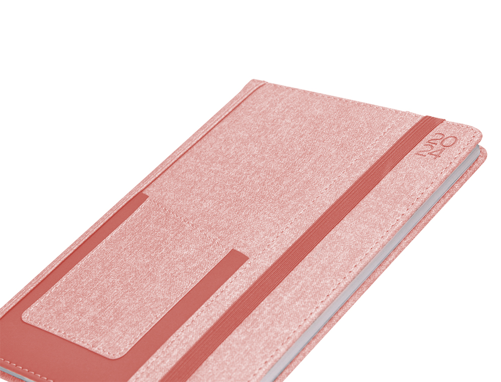 AGENDA ENCUADERNADA LIDERPAPEL SARIA A5 2024 SEMANA VISTA COLOR ROSA PAPEL 70 GR