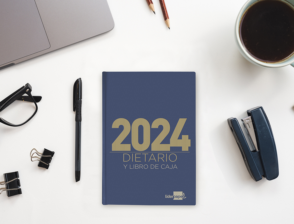 DIETARIO LIDERPAPEL 15X21,5 CM 2024 CUARTO COLOR AZUL PAPEL 70 GR