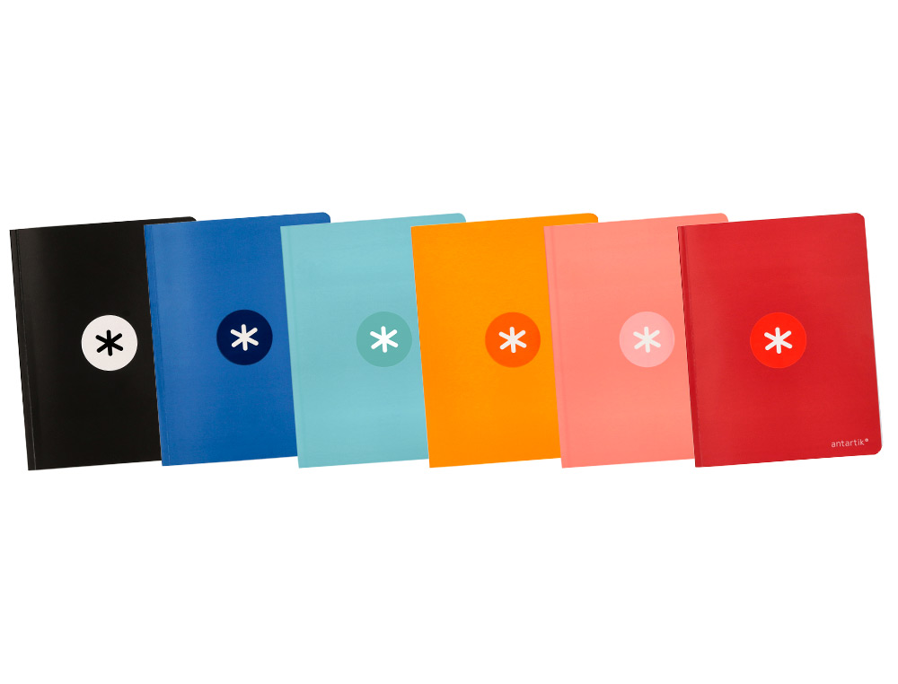 LIBRETA LIDERPAPEL ANTARTIK A5+ PLUS COSIDA 48 HOJAS 90G/M2 LISO SIN MARGEN 6 COLORES SURTIDOS