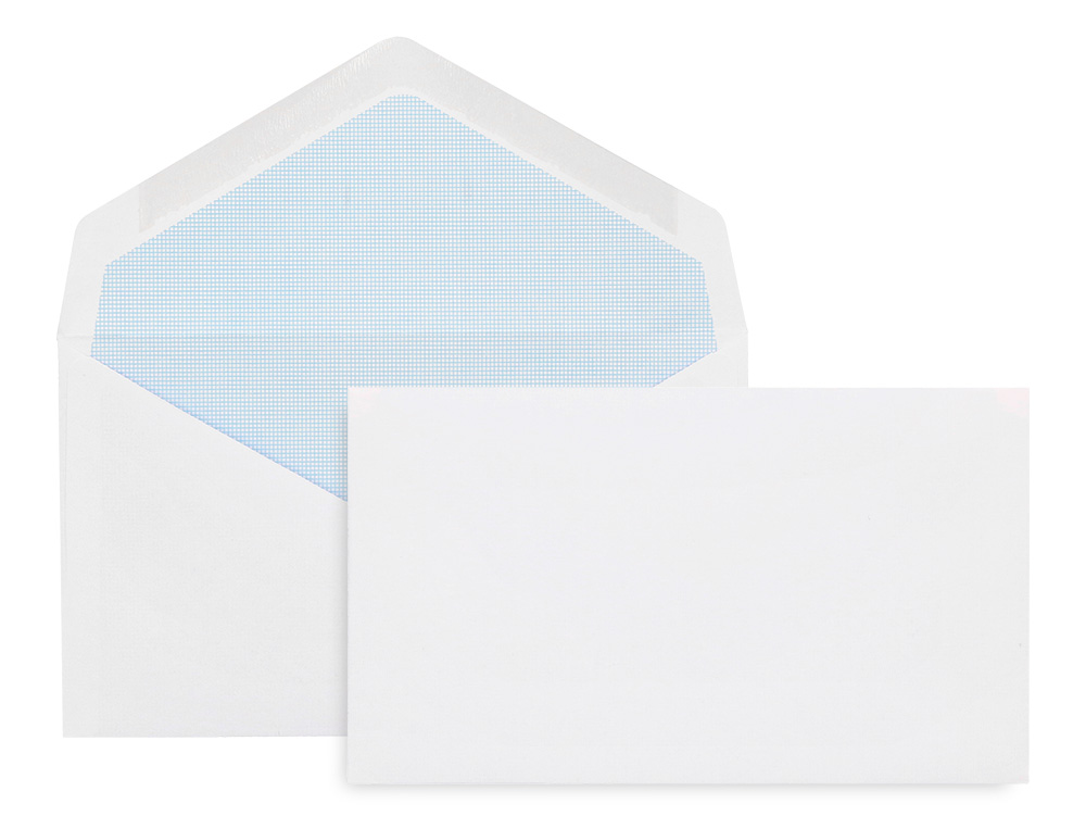 SOBRE LIDERPAPEL BLANCO CON FONDO 95X162 MM ENGOMADO SOLAPA DE PICO PAQUETE DE 25 UNIDADES