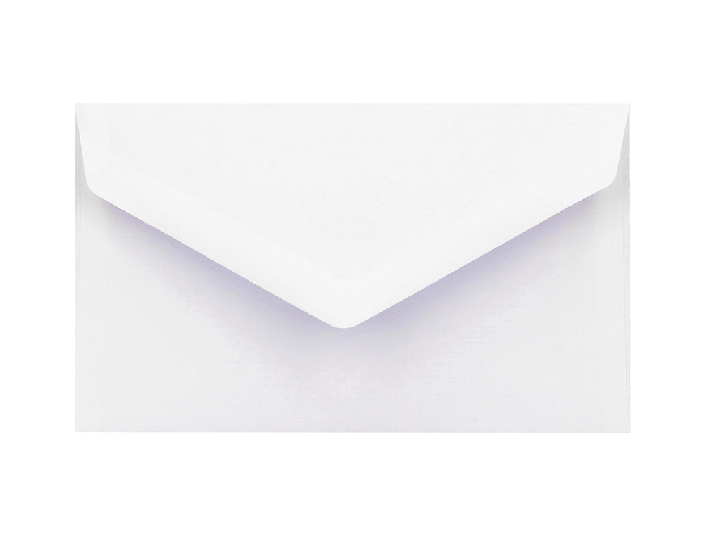 SOBRE LIDERPAPEL BLANCO CON FONDO 95X162 MM ENGOMADO SOLAPA DE PICO PAQUETE DE 25 UNIDADES