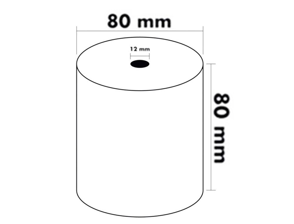 ROLLO SUMADORA TERMICO Q-CONNECT 80 MM ANCHO X 80 MM DIAMETRO SIN BISFENOL A PAPEL DE 70 G/M2