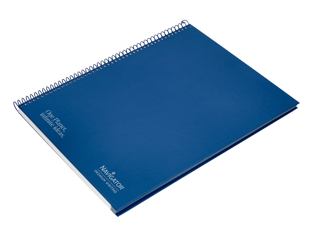 CUADERNO ESPIRAL NAVIGATOR A4 TAPA DURA 80H 80GR HORIZONTAL CON MARGEN AZUL MARINO