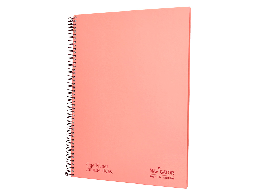 CUADERNO ESPIRAL NAVIGATOR A4 TAPA DURA 80H 80GR HORIZONTAL CON MARGEN CORAL
