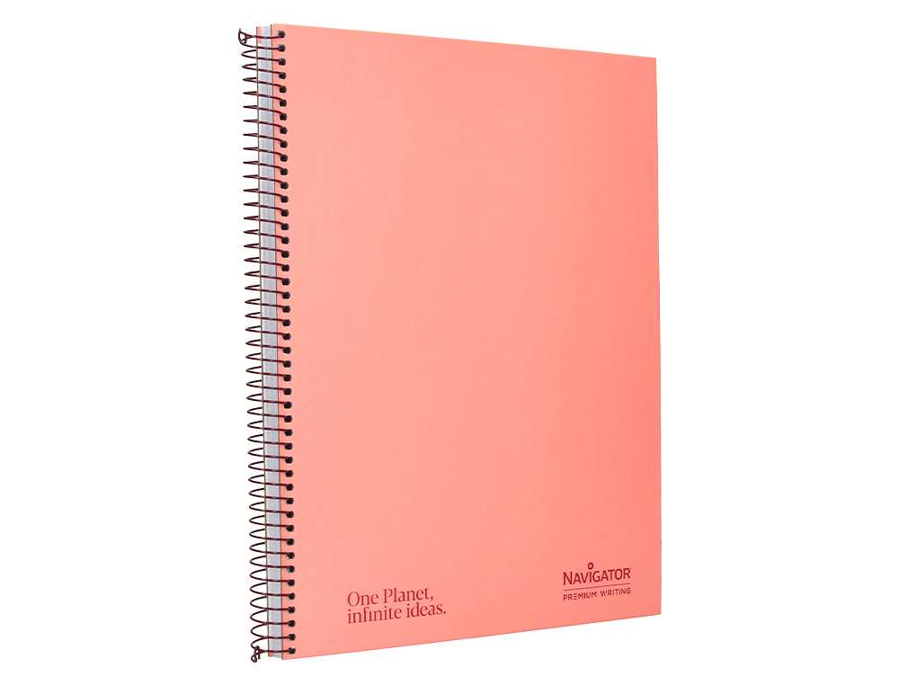 CUADERNO ESPIRAL NAVIGATOR A4 TAPA DURA 80H 80GR HORIZONTAL CON MARGEN CORAL