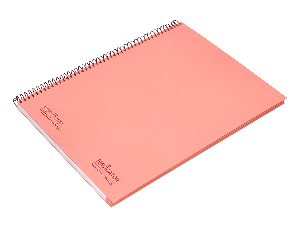 CUADERNO ESPIRAL NAVIGATOR A4 TAPA DURA 80H 80GR HORIZONTAL CON MARGEN CORAL