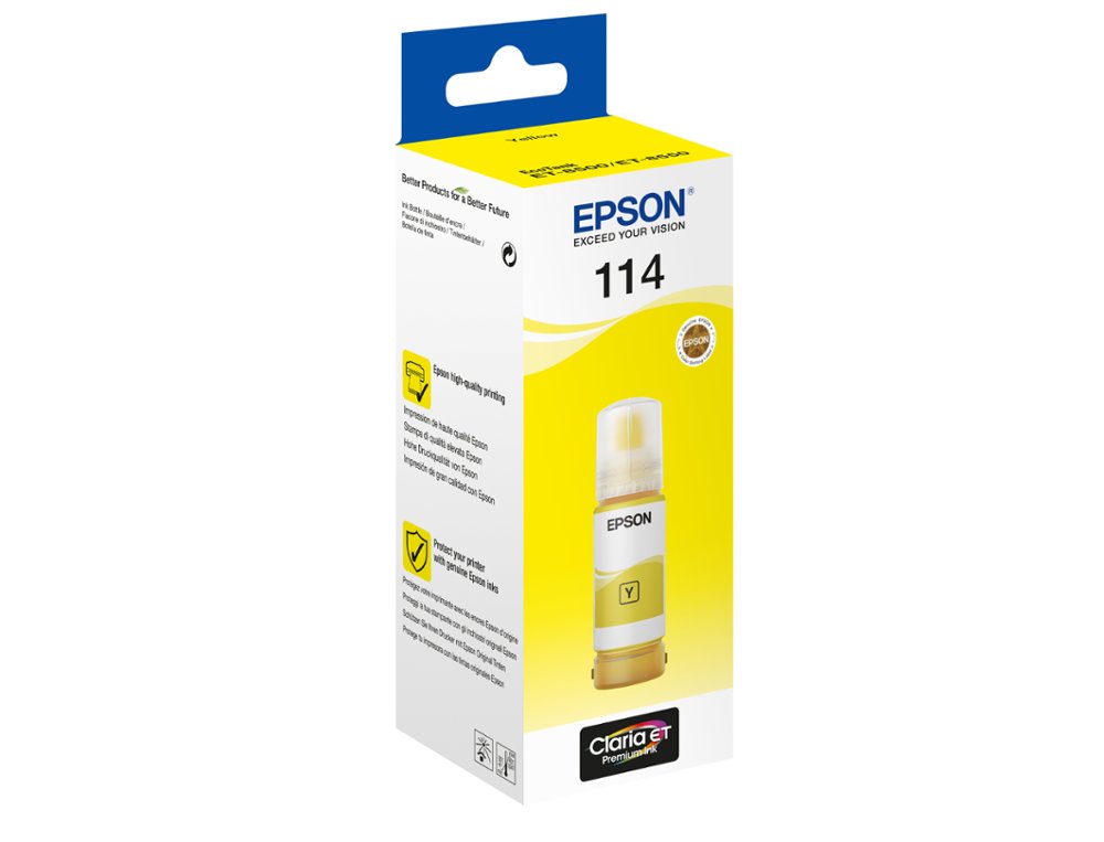 TINTA EPSON T114 ECO TANK ET-8500 / 8550 AMARILLO BOTELLA 70 ML