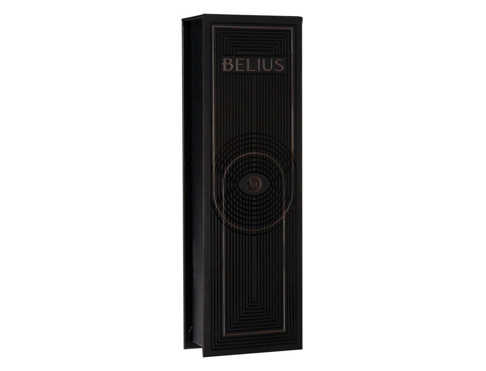 ROLLER BELIUS TURBO ALUMINIO COLOR NEGRO TINTA AZUL CAJA DE DISEÑO