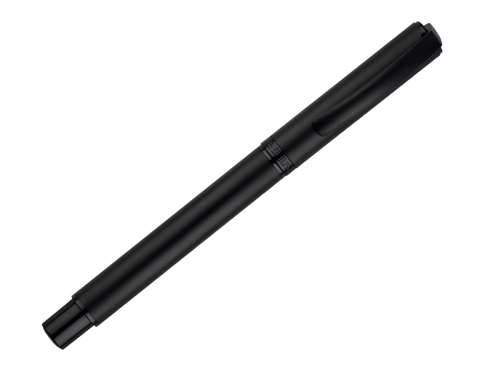 ROLLER BELIUS TURBO ALUMINIO COLOR NEGRO TINTA AZUL CAJA DE DISEÑO