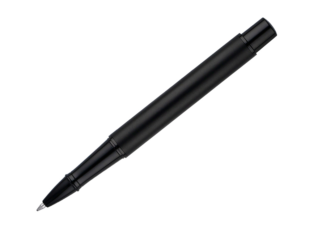 ROLLER BELIUS TURBO ALUMINIO COLOR NEGRO TINTA AZUL CAJA DE DISEÑO