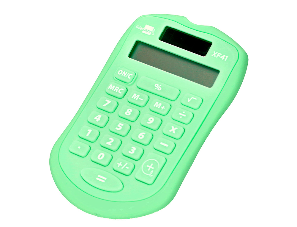 CALCULADORA LIDERPAPEL BOLSILLO XF42 8 DIGITOS SOLAR Y PILAS COLOR VERDE 94X59,5X10,5MM