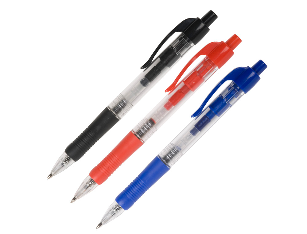 BOLIGRAFO Q-CONNECT RETRACTIL CON SUJECION DE CAUCHO TINTA ACEITE 0,7 MM COLOR NEGRO