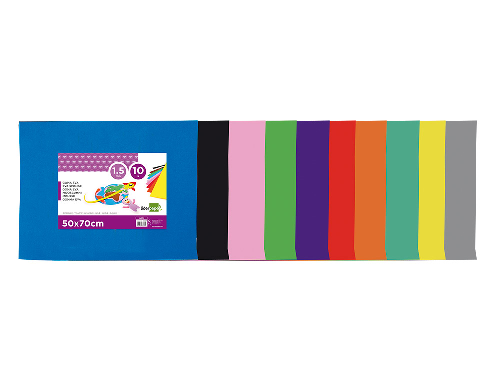 GOMA EVA LIDERPAPEL 50X70CM 60G/M2 ESPESOR 1.5MM BLANCO