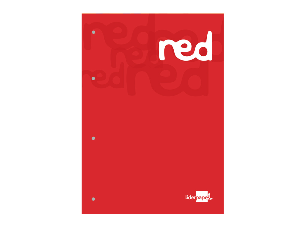 BLOC ENCOLADO LIDERPAPEL CUADRO 5 MM ROJO A4 NATURAL 100 HOJAS 100 G/M2