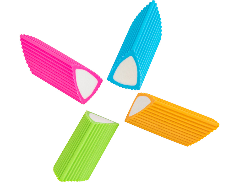 GOMA DE BORRAR LIDERPAPEL BICOLOR TRIANGULAR COLORES SURTIDOS