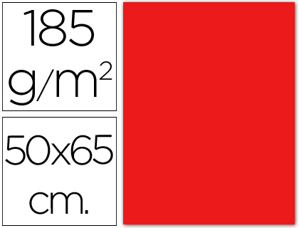 CARTULINA GUARRO ROJA -50X65 CM -185 GR