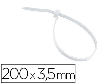 BRIDA 3M PARA INTERIOR BLANCA 200X3,5 MM BOLSA DE 100 UNIDADES