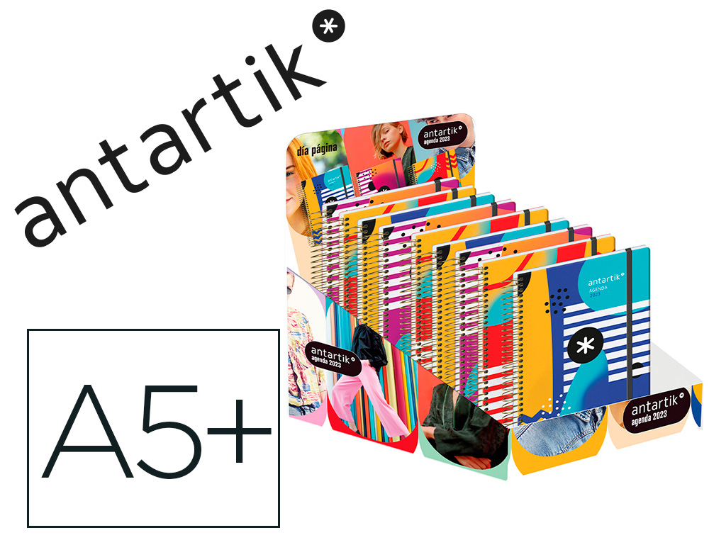 AGENDA DE OFICINA ANTARTIK 2023 DIA PAGINA 90 GR CON SOBRE MARCAPAGINAS Y 3 HOJAS DE PEGATINAS 165X215 MM